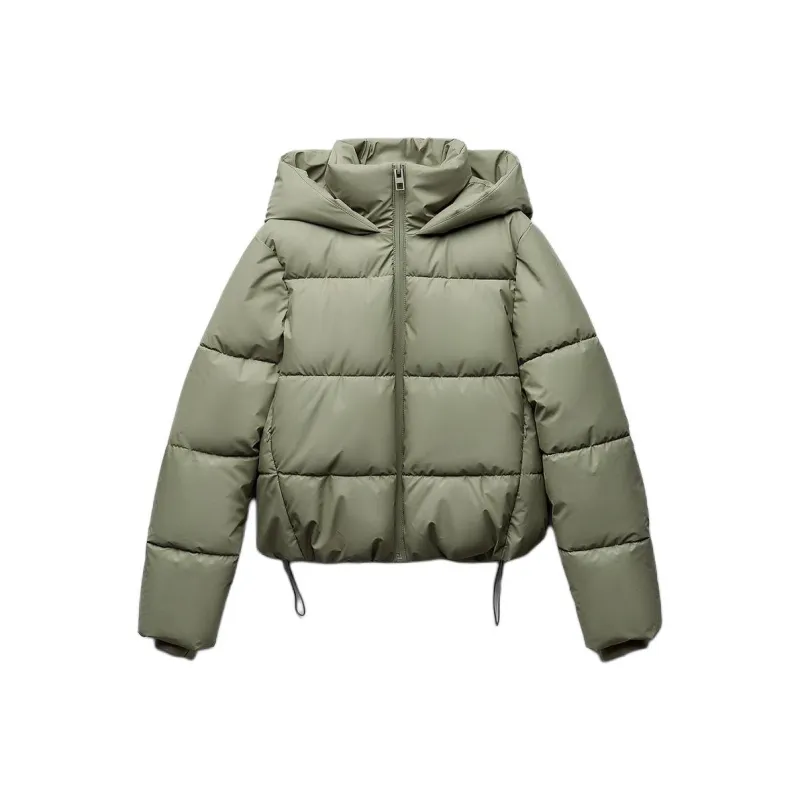ZARA Puffer Jacket Women's Light Green-0