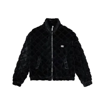 QIAODAN Velvet Jackets Women's Black Cut Floral