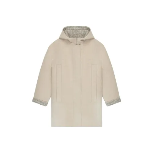 Givenchy SS22 Velvet-feel Coat Women's Khaki