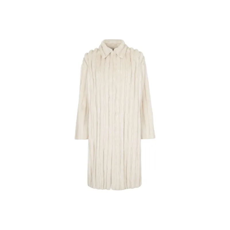 FENDI Pearl Mink Overcoat Coats Women's Ecru-0