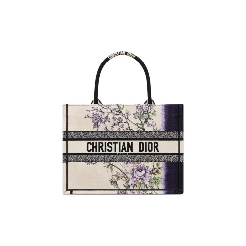 DIOR BookTote Cotton Tote Bag, Shopping Bag, Handbag Medium Size Women's Multicolor
