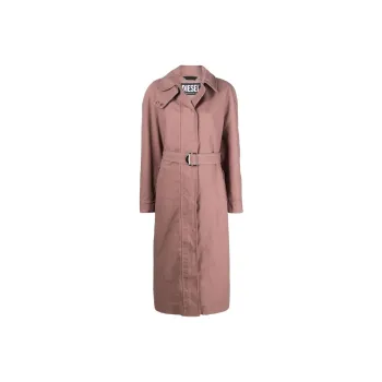 DIESEL Trench Coats Women's Brick Pink
