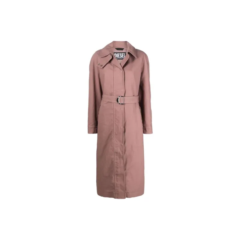 DIESEL Trench Coats Women's Brick Pink-0