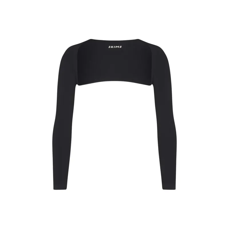 SKIMS CONTOUR NYLON SHRUG Cropped Coats Women's ONYX/Onyx-0