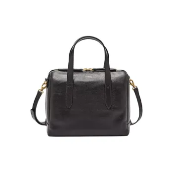 FOSSIL Leather One Shoulder Handbag Women's Black