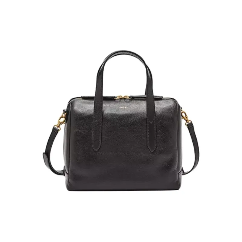 FOSSIL Leather One Shoulder Handbag Women's Black-0