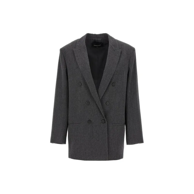 Fabiana Filippi Pinstriped Double Breasted Blazer-0