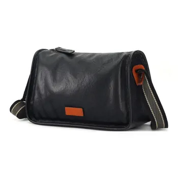 VIHUS Cow Leather Shoulder Bag Men's Black