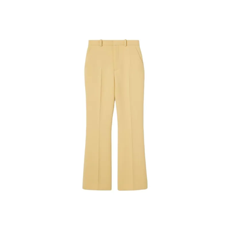 GUCCI Wool Crepe Trousers 'Cream'-0