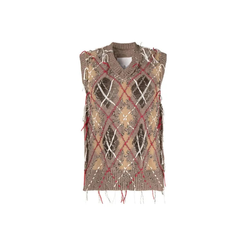 Maison Margiela Cut Out Knitted Tank Vest-0