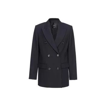 PINKO Double Breasted Tailored Twill Blazer