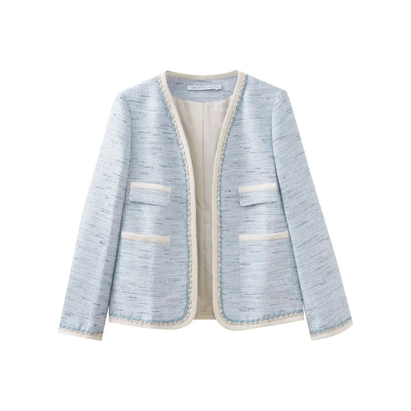 SHUIYUNJIAN Cropped Coat Women's Light Blue-0