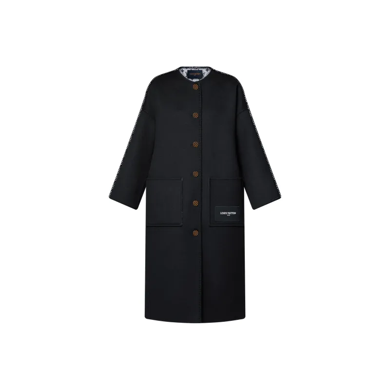 Lv Double Face Blanket Stitch Coat-0