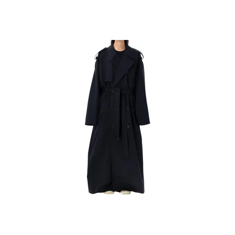 Balenciaga Oversize Trench Coat Black-0