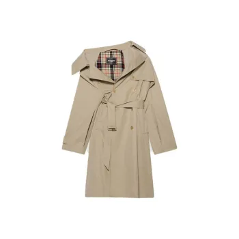 Balenciaga One-Shoulder Trench Coat