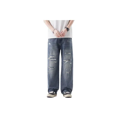 BENGEN Jeans Unisex Blue