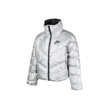 Nike Sportswear Synthetic Fill Shine 'Silver/Black' Jacket