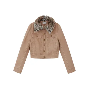 RUNTOTHEFUTURE Cropped Coats Women's Khaki