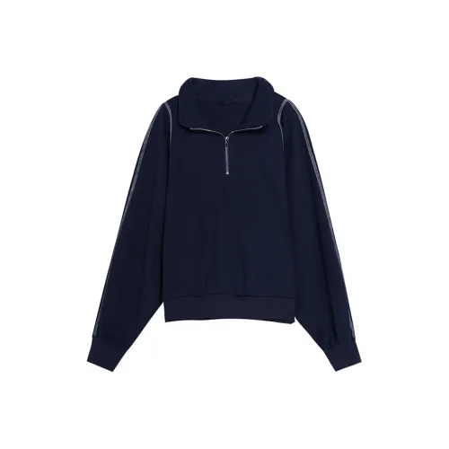 PAZZO Hong Kong Style Vintage Chic Top Half Zip Sweatshirt Women's