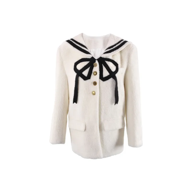 CLOUD SEASON Velvet feel Coat Women's White-0