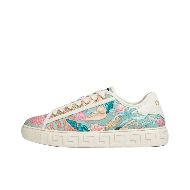 VERSACE Greca Low Top Skateboard Shoes Women's Green-0