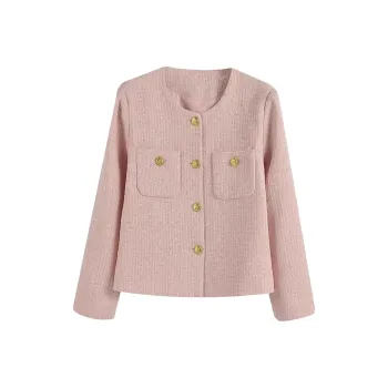 ECNR Cropped Coats Women's Pink