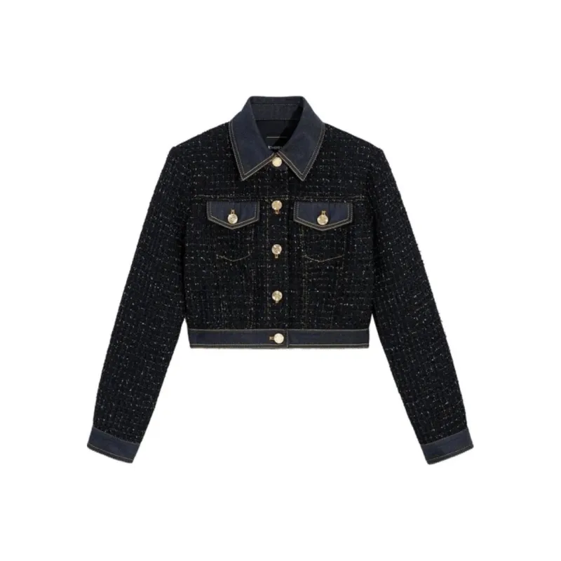 Bebe FW24 Denim Jacket Women's Navy Blue-0