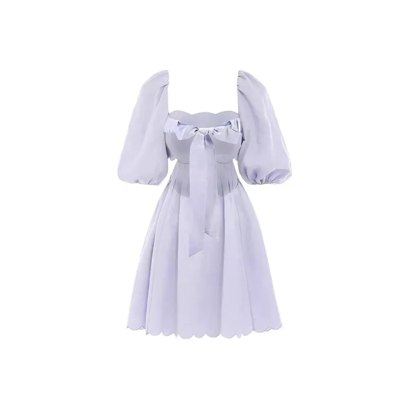 LEMON FAIRY Short Sleeved Dress Women's Purple-1