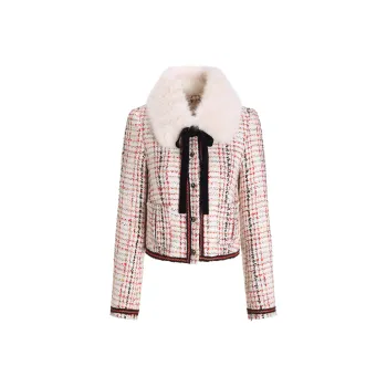 CHIWAWAMEME Cropped Coats Women's Pink