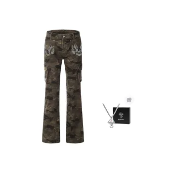 Beam Mix With Kimchi Slim Fit Bootcut Camouflage Jeans Unisex