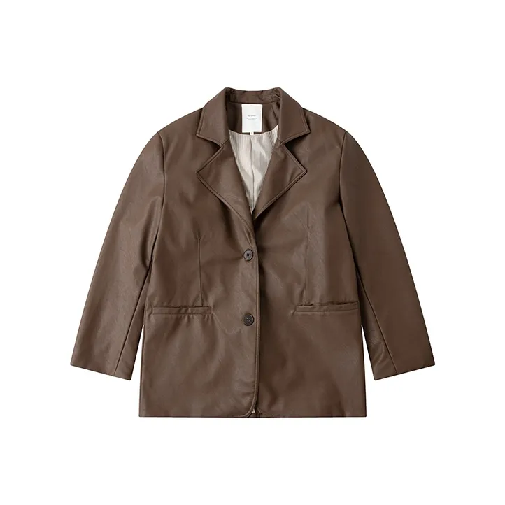 UNRETRO Leather Jackets Women's Brown-0
