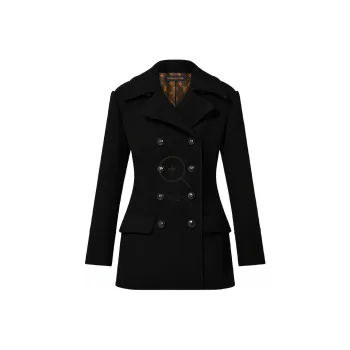 LOUIS VUITTON SS22 Velvet feel Coat Women's Black