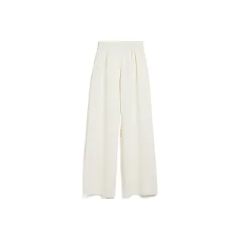 MaxMara Nocera Collection Wide Leg Wool Trousers Casual Pants Women's White