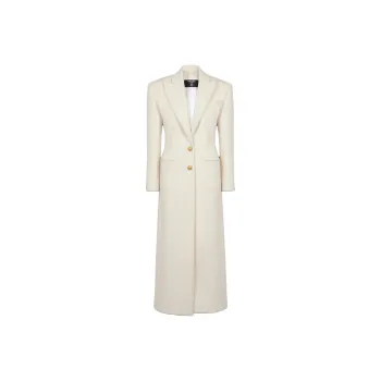 BALMAIN Rear Slit Felted Coat