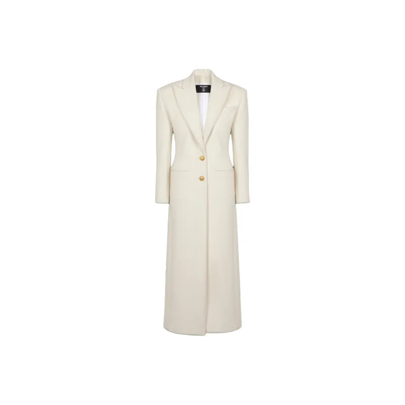 BALMAIN Rear Slit Felted Coat-0