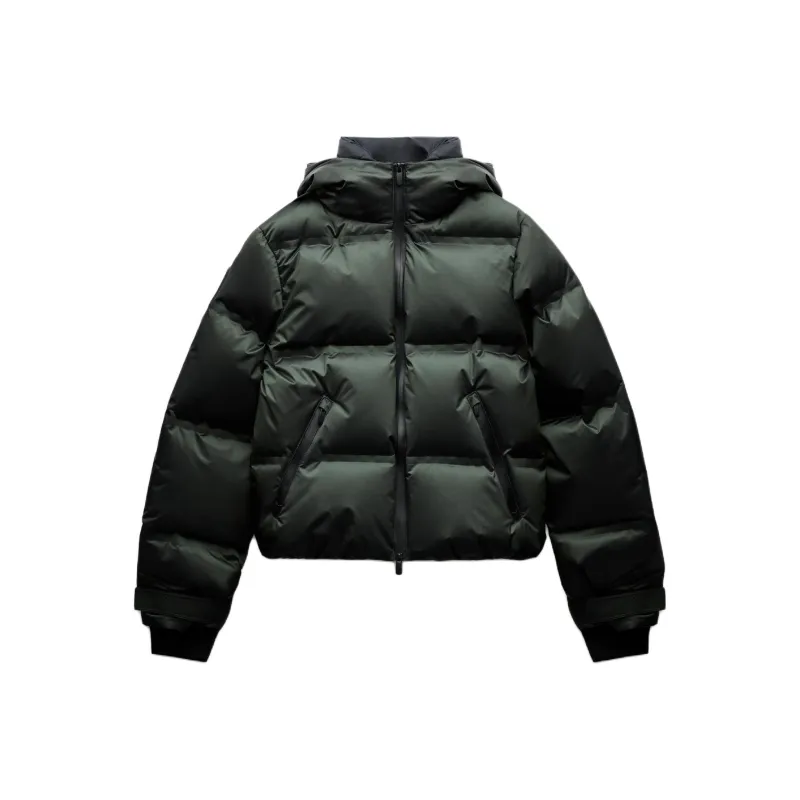 ZARA Skating Collection Down Jacket Women's Khaki-0