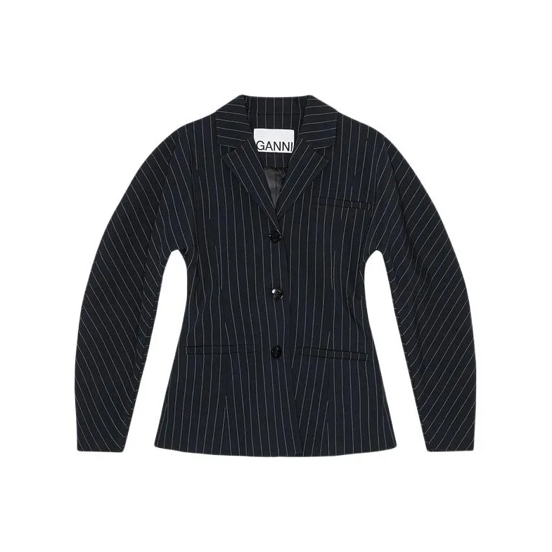 GANNI FW23 Business Suit Women's Navy Blue-0