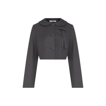 Sandy Liang Cropped Coats Women's Black