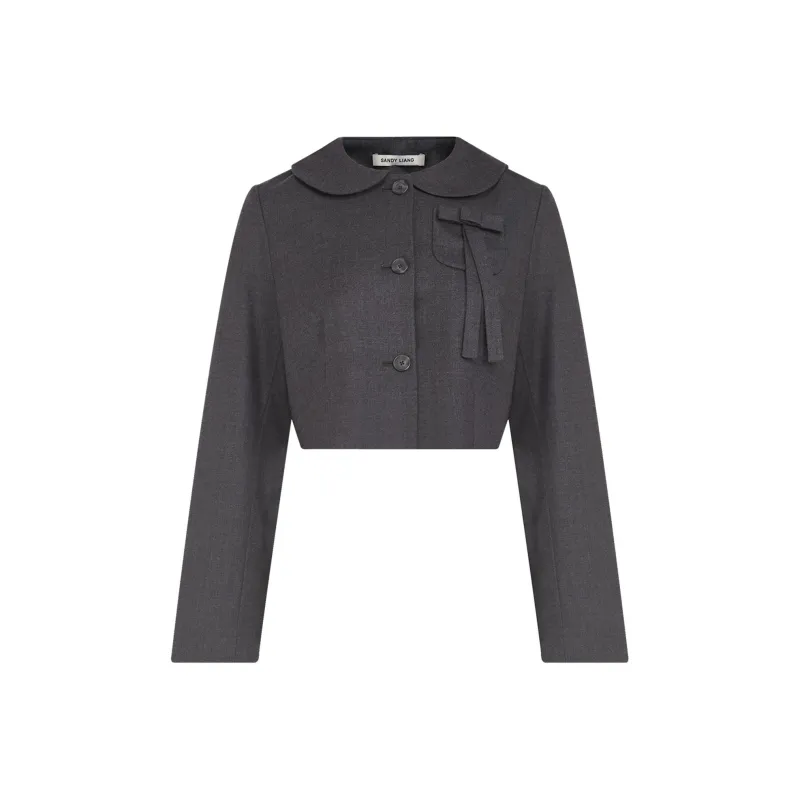 Sandy Liang Cropped Coats Women's Black-0