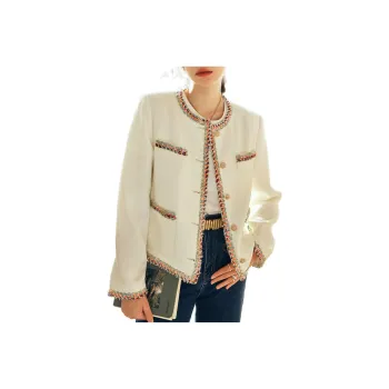 Olrain Cropped Coats Women's Ecru