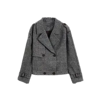 XWI Cropped Coats Women's Houndstooth