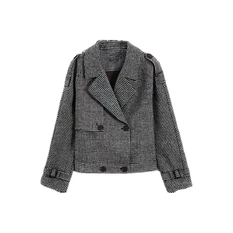 XWI Cropped Coats Women's Houndstooth-0
