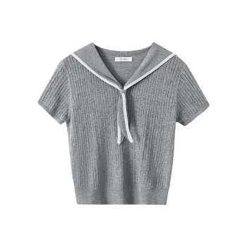 XIMENG Knitwear Women's Preppy Gray