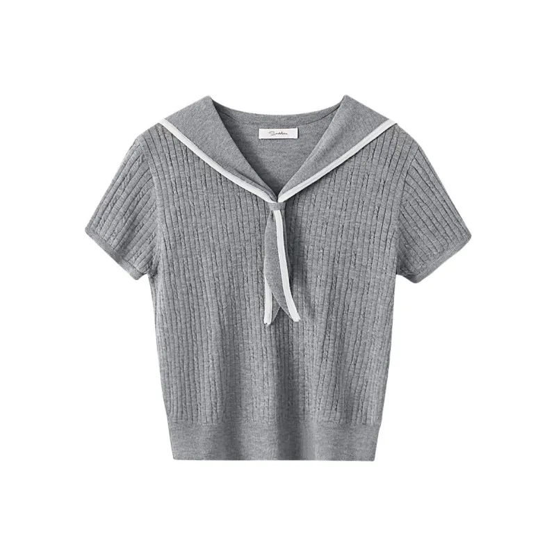 XIMENG Knitwear Women's Preppy Gray-0