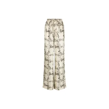 NANUSHKA Wide-leg Floral Silk Trousers