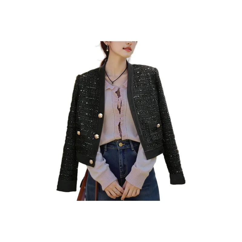 Wbwq Cropped Coats Women's Black-0