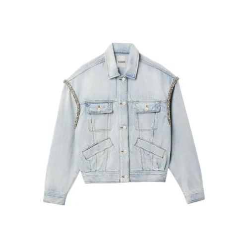 Sandro Denim Jackets Women's Light Denim Blue