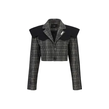 AZEPAM Cropped Coats Women's Black