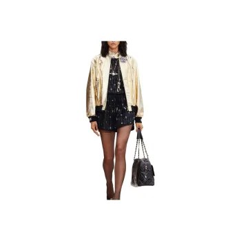 CHANEL SS23 Leather Jacket Women's Gold