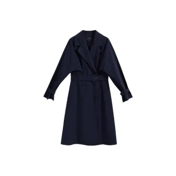 Yiner Trench Coat Women's Navy Blue